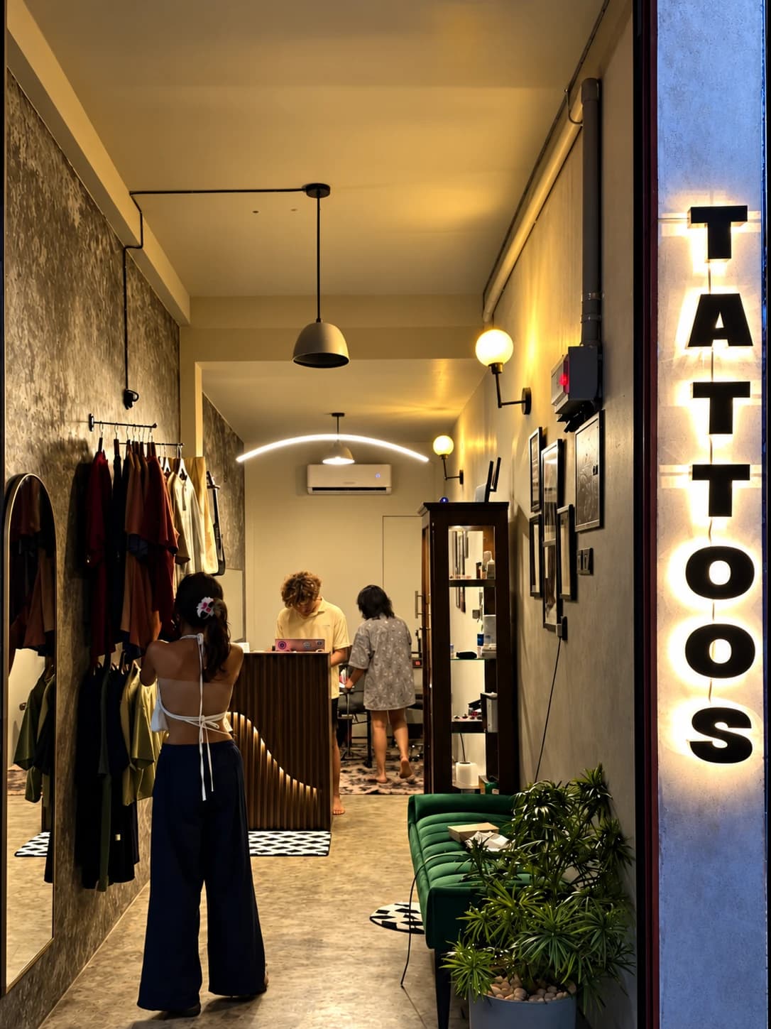 Inside Pablo's tattoo and piercing studio